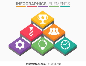 INFOGRAPHICS element abstract modern design the numbers top five template