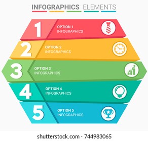 INFOGRAPHICS element abstract modern design the numbers top five template