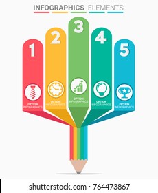 INFOGRAPHICS element abstract modern design the numbers top five template