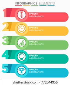 INFOGRAPHICS element abstract modern design the numbers top five template