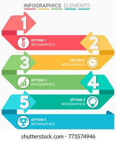 INFOGRAPHICS element abstract modern design the numbers top five template