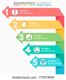 INFOGRAPHICS element abstract modern design the numbers top five template