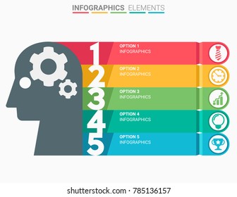 INFOGRAPHICS element abstract modern design the numbers top five template