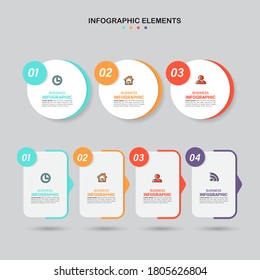  infographics element collection with flat style. minimal banner. vector illustration.