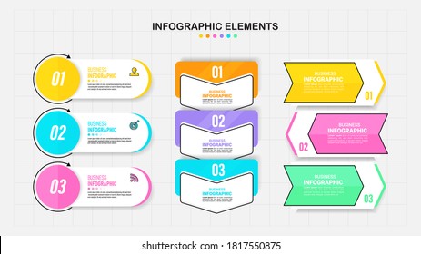 Infografik-Elementkollektion mit flachem Stil. minimaler Banner. Vektorgrafik.	
