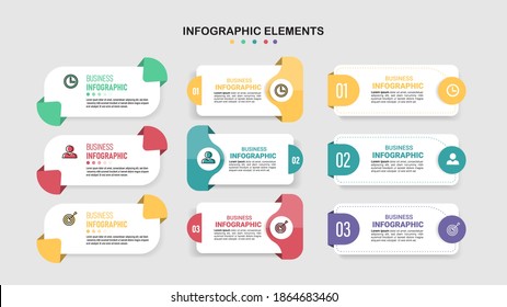 Infographics element collection with flat style. minimal banner. vector illustration.