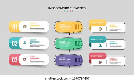Colección de elementos de infografía con estilo plano. banner mínimo. ilustración vectorial.