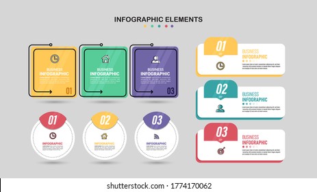 Infographics element collection with flat syle. minimal banner. vector illustration.