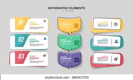 Infographics element collection with flat syle. minimal banner. vector illustration.