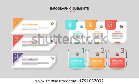 Infographics element collection with flat syle. minimal banner. vector illustration.