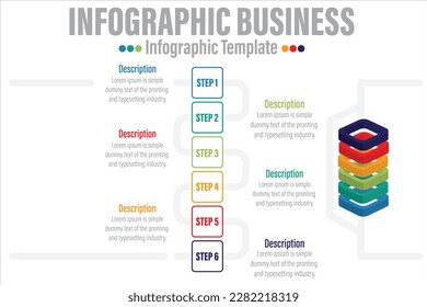 Infografik Element Design für 6 Schritt oder 6 x Option, kann für Business Concept Schritte oder Prozesse, Data Visualisierung verwendet werden.