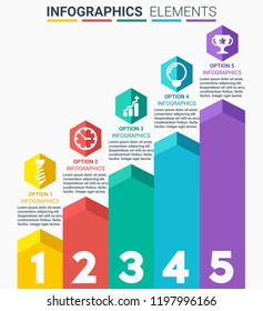INFOGRAPHICS element design the number top five