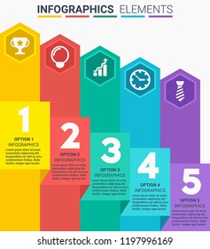 INFOGRAPHICS element design the number top five