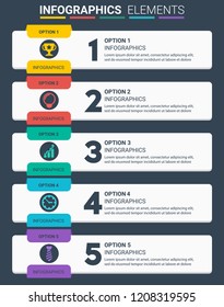 INFOGRAPHICS element design the number top five