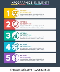 INFOGRAPHICS element design the number top five