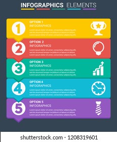 INFOGRAPHICS element design the number top five