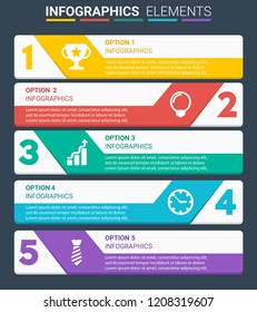 INFOGRAPHICS element design the number top five