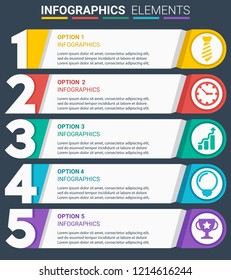 INFOGRAPHICS element design the number top five