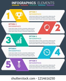 INFOGRAPHICS element design the number top five