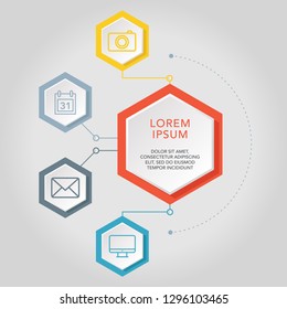Infographics Element - hexagonal design corporate presentation template - vector EPS10 