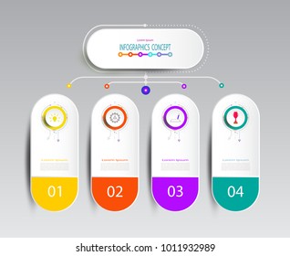 Infographics element label design with icon and 4 option or step,Business concept, Blank space for content, business, infographic, diagram, process ,template, timeline, book cover, flowchart, info