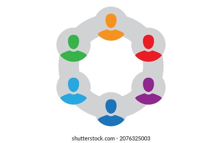 infographics element Teamwork and business team circle, employeeicon, social group, organization, Vector isolated person symbol illustration
