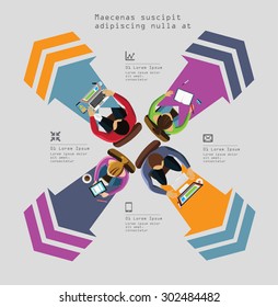 Infographics Element -  Top View on Chart with People. Vector illustration.