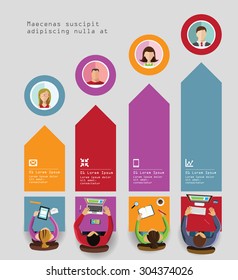 Infographics Element -  Top View on Chart with People. Vector illustration.