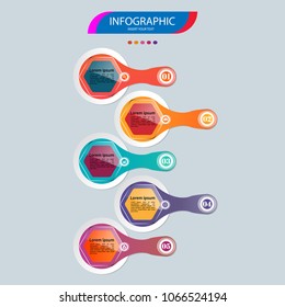 Infographics element vector design, Business concept with 5 steps, workflow, diagram, banner, process, business presentation template, web design.