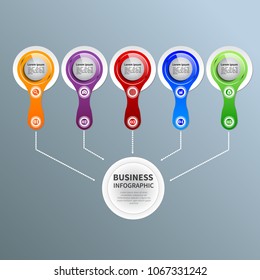 Infographics element vector design, Business concept with 5 steps, workflow, diagram, banner, process, business presentation template, web design.