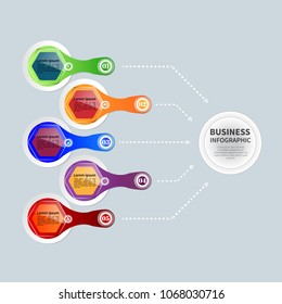 Infographics element vector design, Business concept with 5 steps, workflow, diagram, banner, process, business presentation template, web design.