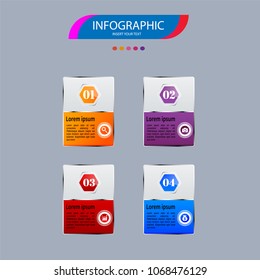 Infographics element vector design, Business concept with 4 steps, workflow, diagram, banner, process, business presentation template, web design.