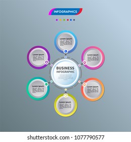 Infographics element vector design, Business concept with 6 steps, workflow, diagram, banner, process, business presentation template, web design.