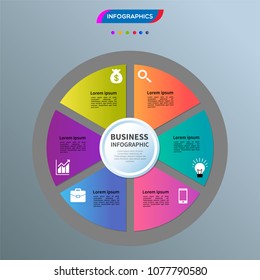 Infographics element vector design, Business concept with 6 steps, workflow, diagram, banner, process, business presentation template, web design.
