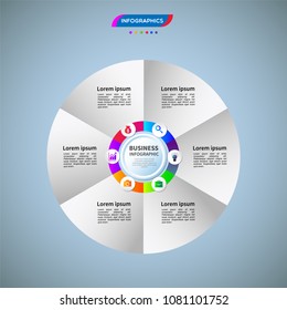 Infographics element vector design, Business concept with 6 steps, workflow, diagram, banner, process, business presentation template, web design.