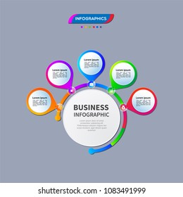 Infographics element vector design, Business concept with 5 steps, workflow, diagram, banner, process, business presentation template, web design.