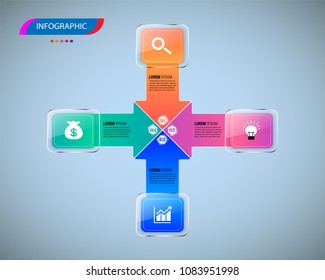 Infographics element vector design, Business concept with 4 steps, workflow, diagram, banner, process, business presentation template, web design.