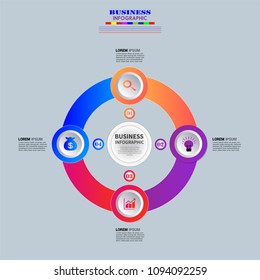 Infographics element vector design, Business concept with 4 steps, workflow, diagram, banner, process, business presentation template, web design.