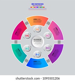Infographics element vector design, Business concept with 6 steps, workflow, diagram, banner, process, business presentation template, web design.