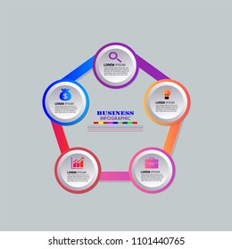 Infographics element vector design, Business concept with 5 steps, workflow, diagram, banner, process, business presentation template, web design.