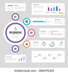 Diseño vectorial de elementos de infografía, concepto de negocio con 4 pasos, flujo de trabajo, diagrama, banner, proceso, plantilla de presentación de negocios, diseño web.