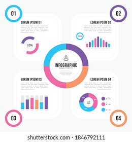 Infographics element vector design, Business concept with 4 steps, workflow, diagram, banner, process, business presentation template, web design.
