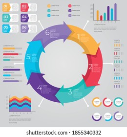 Diseño vectorial de elementos de infografía, concepto de negocio con pasos, flujo de trabajo, diagrama, banner, proceso, plantilla de presentación de negocios, diseño web.