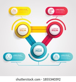 Diseño vectorial de elementos de infografía, concepto de negocio con pasos, flujo de trabajo, diagrama, banner, proceso, plantilla de presentación de negocios, diseño web.