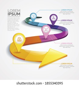 Infografik Element Vektordesign, Business-Konzept mit Schritten, Workflow, Diagramm, Banner, Prozess, Business-Präsentation Vorlage, Web-Design.