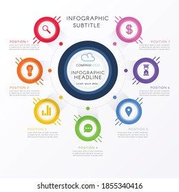 Diseño vectorial de elementos de infografía, concepto de negocio con pasos, flujo de trabajo, diagrama, banner, proceso, plantilla de presentación de negocios, diseño web.