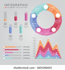 Diseño vectorial de elementos de infografía, concepto de negocio con pasos, flujo de trabajo, diagrama, banner, proceso, plantilla de presentación de negocios, diseño web.