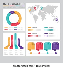 Diseño vectorial de elementos de infografía, concepto de negocio con pasos, flujo de trabajo, diagrama, banner, proceso, plantilla de presentación de negocios, diseño web.