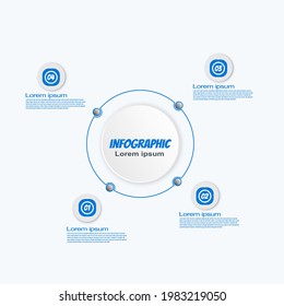 Infografik-Element, Vektordesign, Geschäftskonzept mit 4 Schritten, Workflow, Diagramm, Banner, Prozess, Vorlage für Geschäftspräsentationen