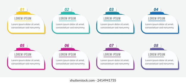 Infographics elements 8 objects or options